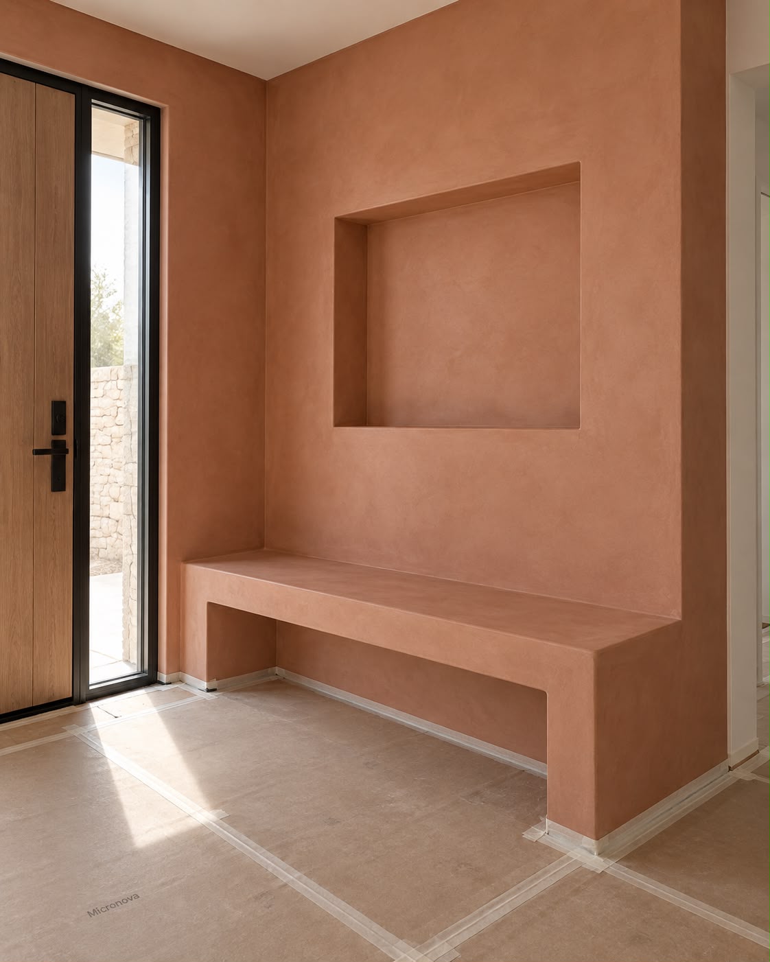 Trabajo de microcemento en muebles y superficies decorativas realizado por Micronova 2
